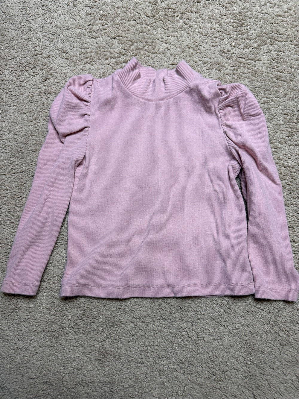 GAP Baby Pink Ribbed Mock Neck Top